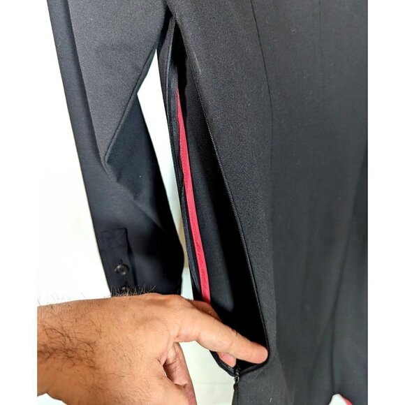 Pink Tartan Canada Black Trench Coat Shirt Dress Size 6 Tab Pockets Long Sleeve - Picture 7 of 7